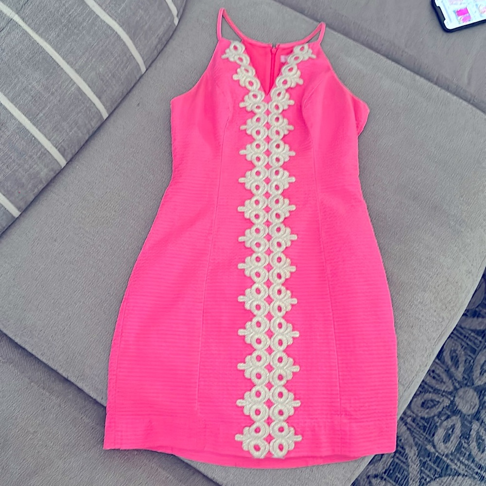 Lilly Pulitzer pink and gold summer dress size 00